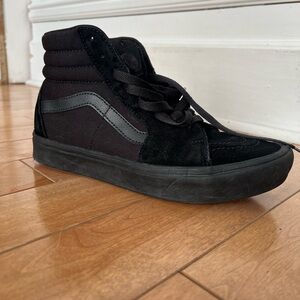 Vans Men's Black and Gray High-Top Sneakers